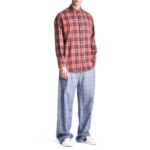 Wind wool checked wide leg trouser Men Clothing Hope 