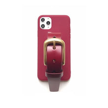 Load image into Gallery viewer, Wine leather buckle iPhone case ACCESSORIES DTSTYLE 
