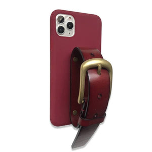 Wine leather buckle iPhone case ACCESSORIES DTSTYLE 
