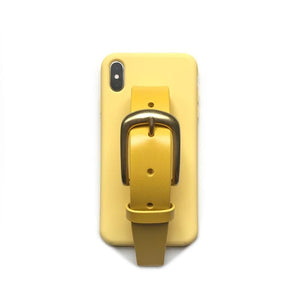 Yellow leather buckle iPhone case ACCESSORIES DTSTYLE 