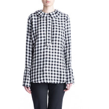 Load image into Gallery viewer, Zeal linen checked drawstring shirt Women Clothing Hope 34 
