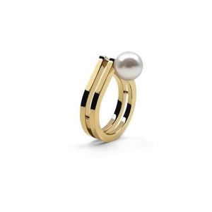 ZERO 14-karats gold and pearl double ring Women Jewellery ALP Jewelry 52# 